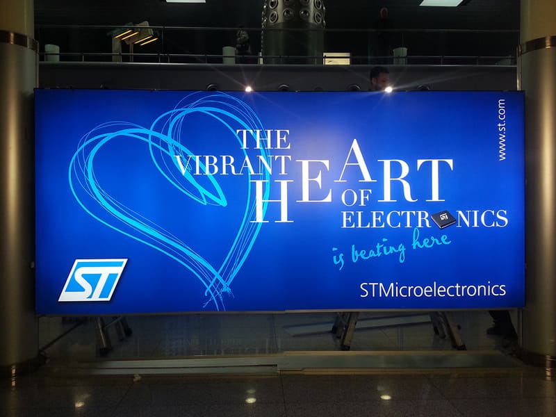 STMicroelectronics advertisement sign